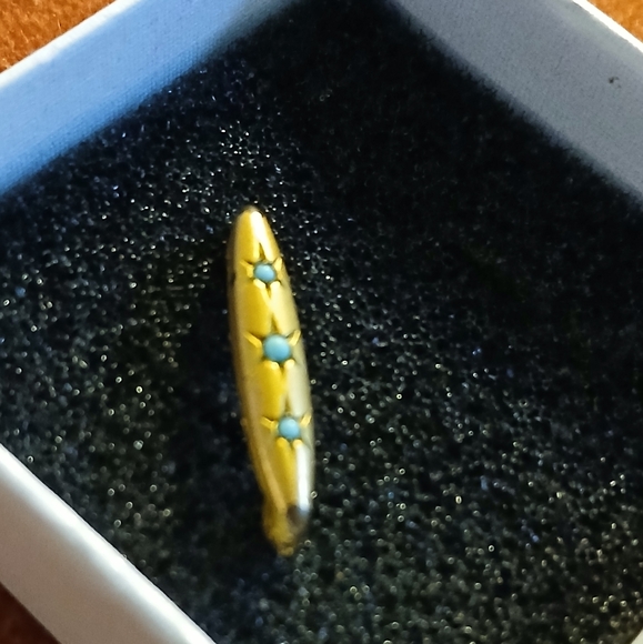 Edwardian Gold-Plated Persian Turquoise Brooch - Picture 1 of 7